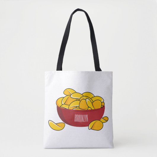 Aardappelchipafbeelding cartoon tote bag (Voorkant)