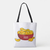 Aardappelchipafbeelding cartoon tote bag (Achterkant)