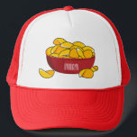 Aardappelchipafbeelding cartoon trucker pet<br><div class="desc">Aardappelchipafbeelding cartoon</div>