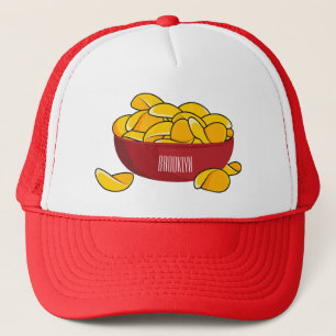 Aardappelchipafbeelding cartoon trucker pet