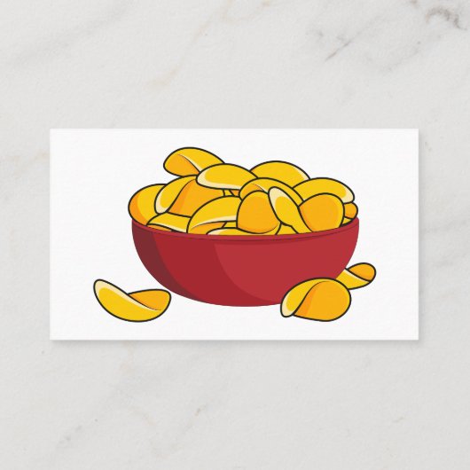 Aardappelchipafbeelding cartoon visitekaartje (Achterkant)