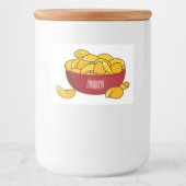 Aardappelchipafbeelding cartoon voedselcontainer etiket (Voorkant)