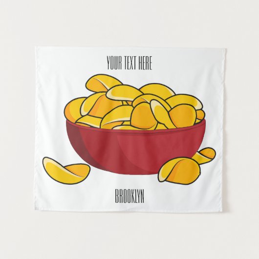 Aardappelchipafbeelding cartoon wandkleed (Voorkant (horizontaal))