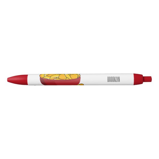 Aardappelchipafbeelding cartoon zwarte inkt pen (Voorkant)