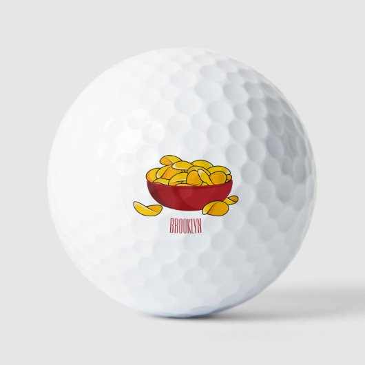 Aardappelchips cartoontje illustratie  golfballen (Voorkant)