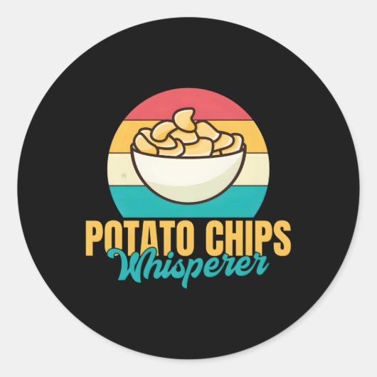 Aardappelchips fluisteraar ronde sticker (Voorkant)