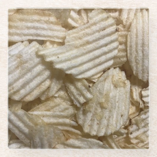 Aardappelchips Glazen Onderzetter (Voorkant)