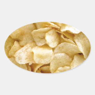 Aardappelchips junk food geschenken ovale sticker