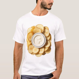 Aardappelchips met een mayonaise dip t-shirt