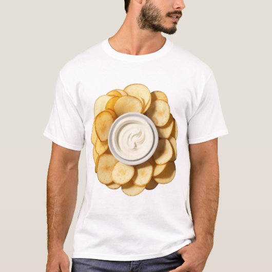 Aardappelchips met een mayonaise dip t-shirt (Voorkant)