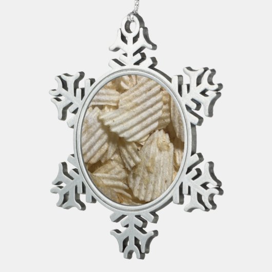 Aardappelchips Tin Sneeuwvlok Ornament (Rechts)