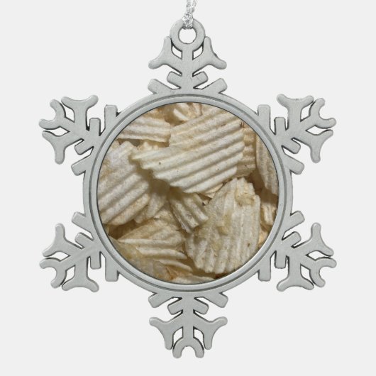 Aardappelchips Tin Sneeuwvlok Ornament (Voorkant)