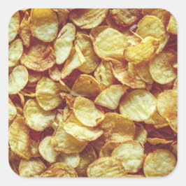 Aardappelchips Vierkante Sticker