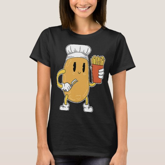 Aardappelchips voor schotel t-shirt (Voorkant)