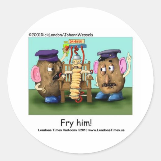 Aardappelcriminelen Funny Mugs T - shirts Kaarten  Ronde Sticker (Voorkant)