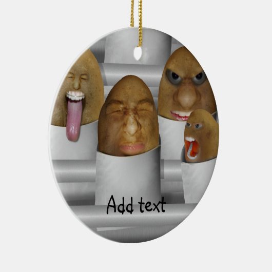 Aardappelen aan de lijn keramisch ornament (Rechts)