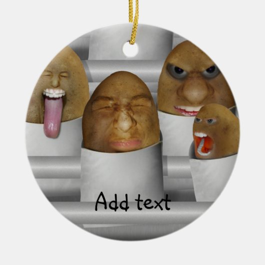 Aardappelen aan de lijn keramisch ornament (Voorkant)