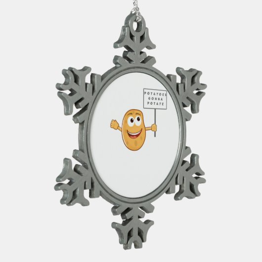 Aardappelen Gonna Potate (Vegetable Potato Pun) Kl Tin Sneeuwvlok Ornament (Links)