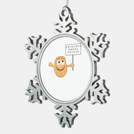 Aardappelen Gonna Potate (Vegetable Potato Pun) Kl Tin Sneeuwvlok Ornament (Rechts)