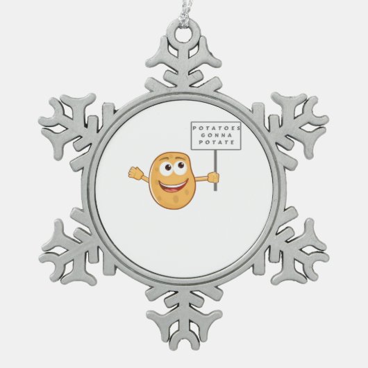 Aardappelen Gonna Potate (Vegetable Potato Pun) Kl Tin Sneeuwvlok Ornament (Voorkant)