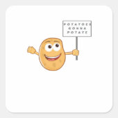 Aardappelen Gonna Potate (Vegetable Potato Pun) Kl Vierkante Sticker (Voorkant)