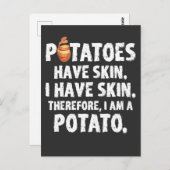 Aardappelen hebben een huid Ik ben een aardappelli Briefkaart (Voorkant / Achterkant)
