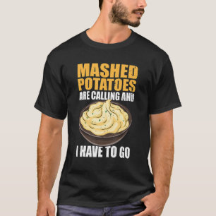 Aardappelen in de vorm van een mashaas roepen en i t-shirt