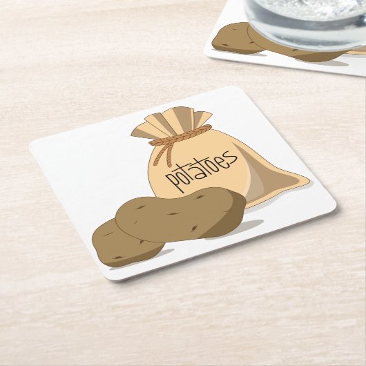 Aardappelen Kartonnen Onderzetters (Schuin)