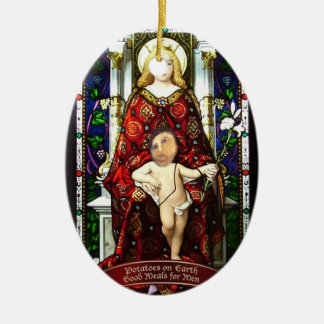 "Aardappelen op Aarde" Aardappelboom Jezus Ornamen Keramisch Ornament