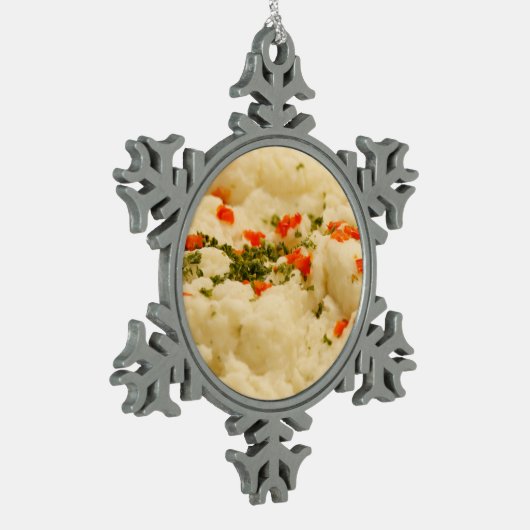 Aardappelen Tin Sneeuwvlok Ornament (Links)