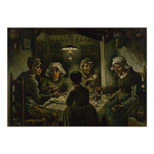 Aardappeleters van Vincent Van Gogh Foto Afdruk