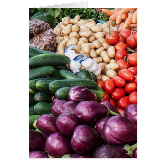 Aardappelkomkommers Tomaten Wenskaart aardappelen (Voorkant)