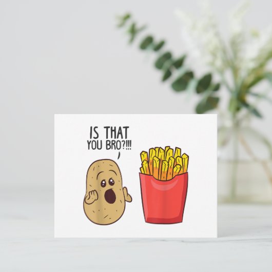 Aardappelmoes is dat je schamele aardappelen koopt briefkaart (Staand voorkant)