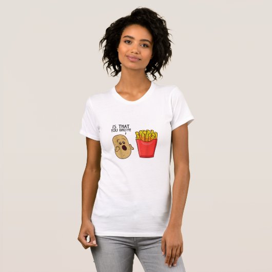 Aardappelmoes is dat je schamele aardappelen koopt t-shirt (Voorkant volledig)
