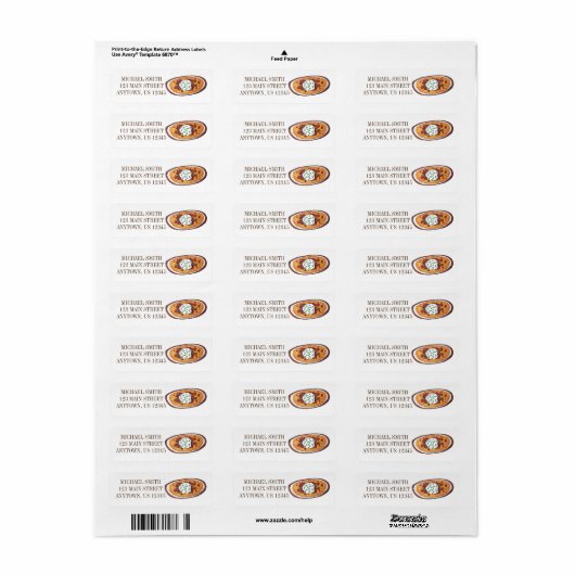 Aardappelmoessons Snack Food Appetizer Bacon Etiket (Full Sheet)