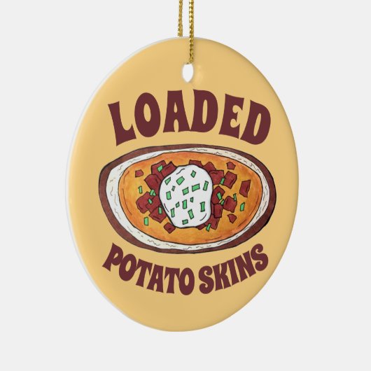 Aardappelmoessons Snack Food Appetizer Bacon Keramisch Ornament (Rechts)