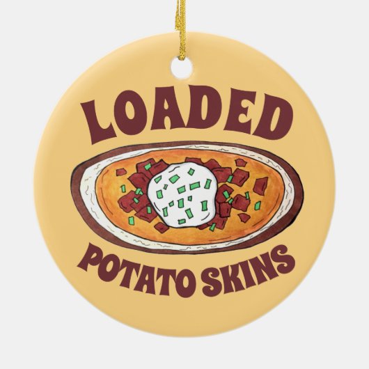 Aardappelmoessons Snack Food Appetizer Bacon Keramisch Ornament (Achterkant)