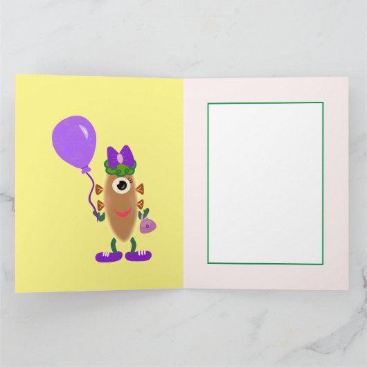 Aardappelmonster Verjaardagskaart Bedankkaart (Binnen)