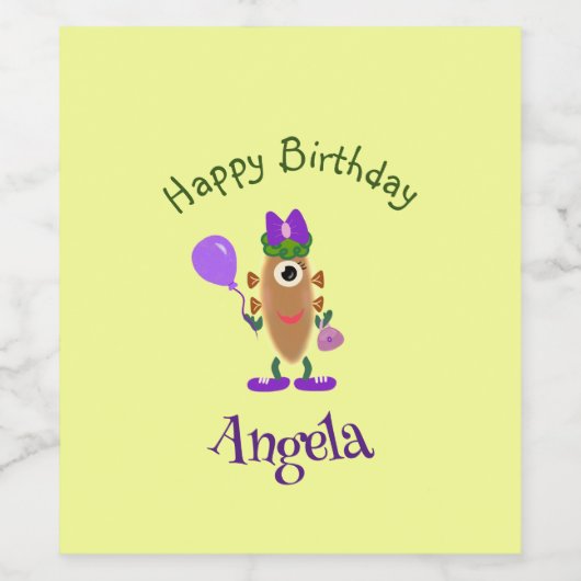 Aardappelmonster Wijn Etiket (Enkel label)