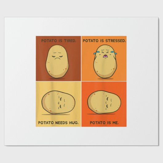 Aardappelmoot Vegetable Tater Vegan Lover Keto Cadeaupapier (Vlak)