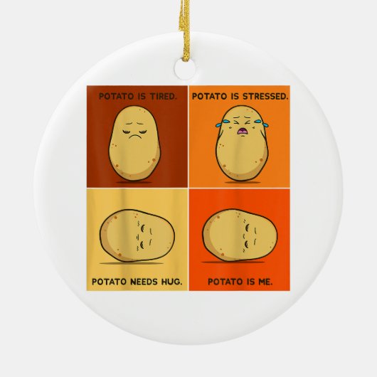 Aardappelmoot Vegetable Tater Vegan Lover Keto Keramisch Ornament (Achterkant)