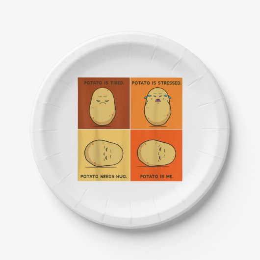 Aardappelmoot Vegetable Tater Vegan Lover Keto Papieren Bordje (Voorkant)