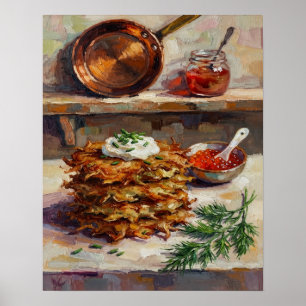 Aardappelpannekoeken Keuken Stilleven Poster