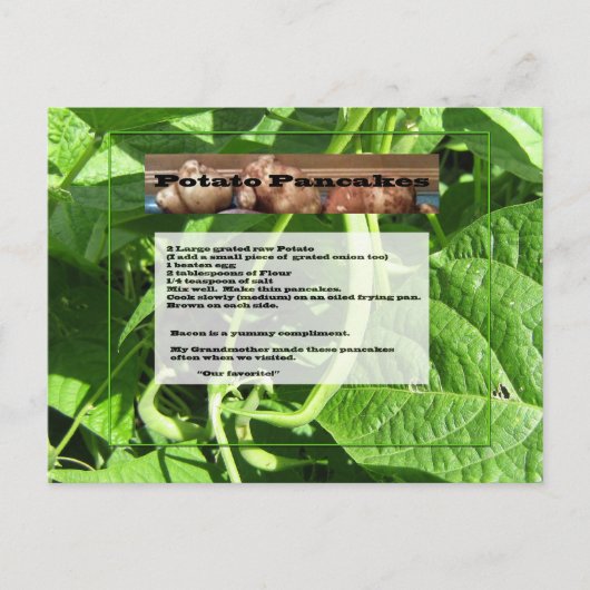 Aardappelpannenkoeken Briefkaart (Voorkant)