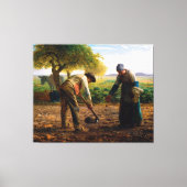 Aardappelplanten van Jean-François Millet (1861) Canvas Afdruk (Voorkant)