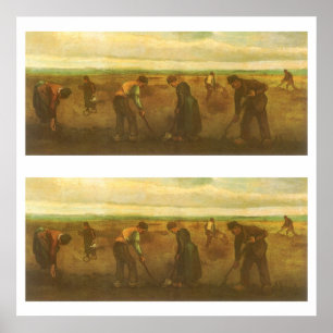 Aardappelplanting door Vincent van Gogh, Vintage K Poster