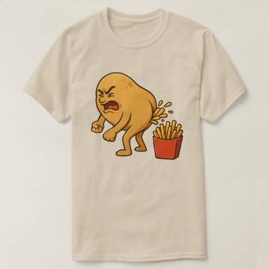 Aardappelpoepende frietjes l Grappige frietjes T-shirt (Design voorkant)