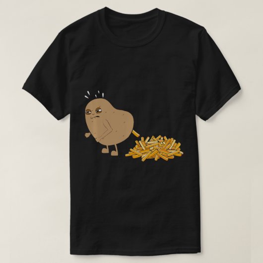 Aardappelpooping fruitig Franse fruitig aardappell T-shirt (Design voorkant)