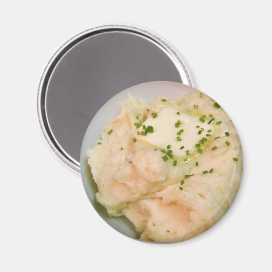 Aardappelpuree Boter Chives Voedsel Diner Koken Magneet (Voorkant / Achterkant)