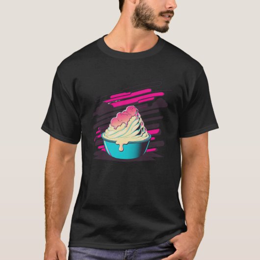 Aardappelpuree Synthwave 80s Retrowave Esthetisch T-shirt (Voorkant)